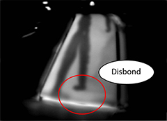 Figure 6:  Disbond on halo on a Corvette