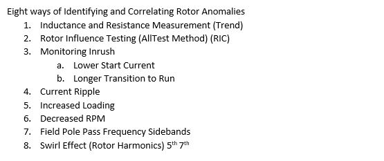 Eight ways of Identifying and Correlating Rotor Anomalies