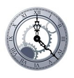 Une horloge représentant l'heure de la journée