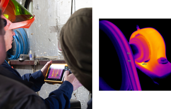 Working with an infrared camera.