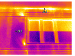 Thermal image of building.