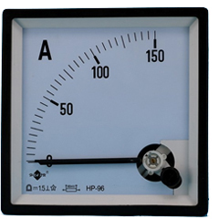 Ammeter with a full scale of 150 amps.