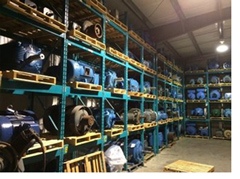 Picture of a spare motor storage room